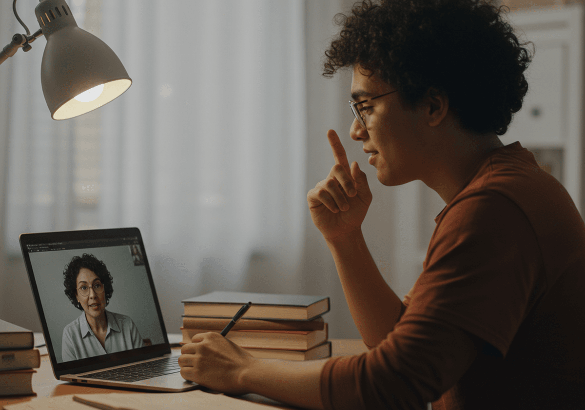 Student receiving mentorship online