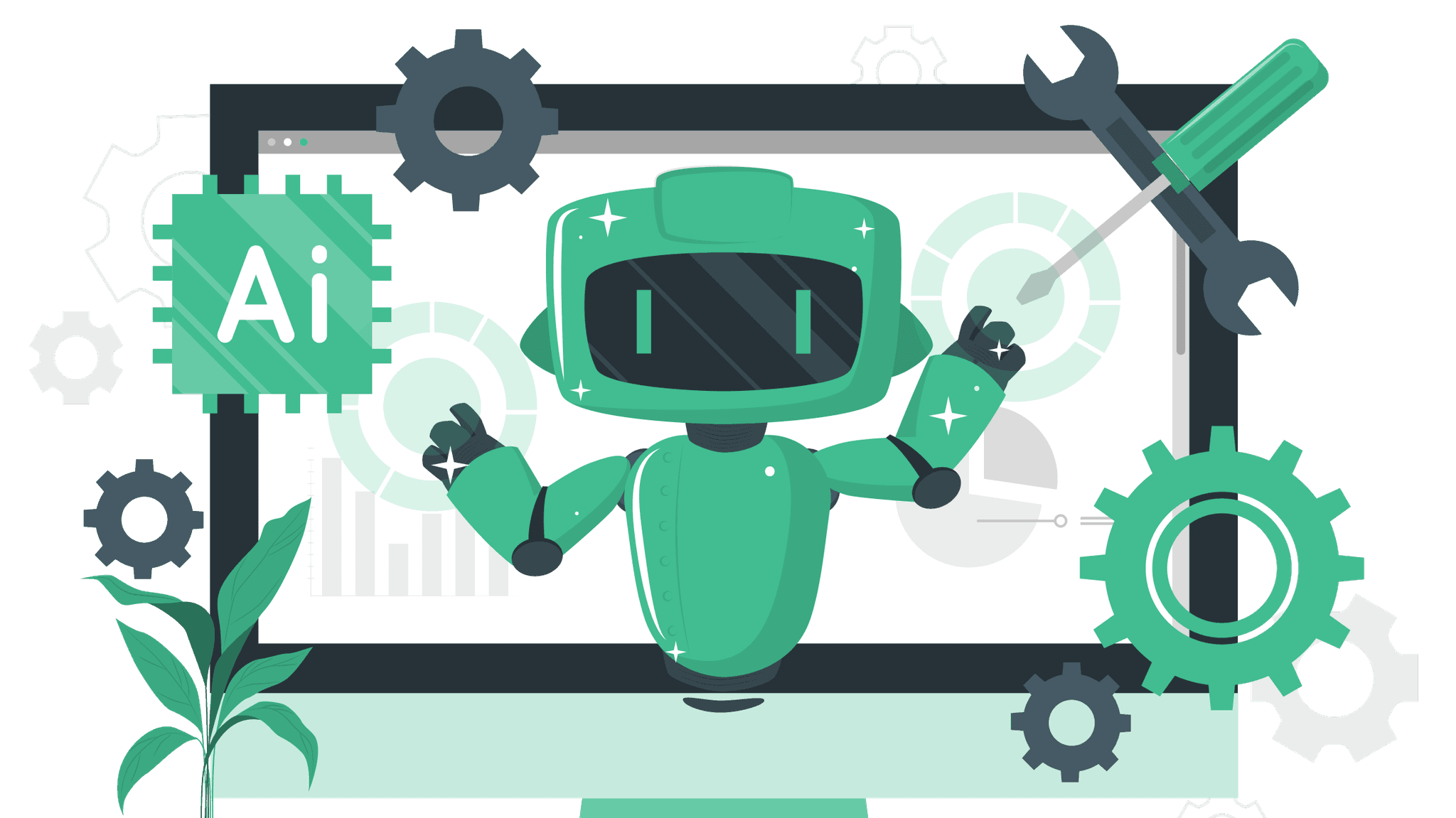 AI robot on a screen